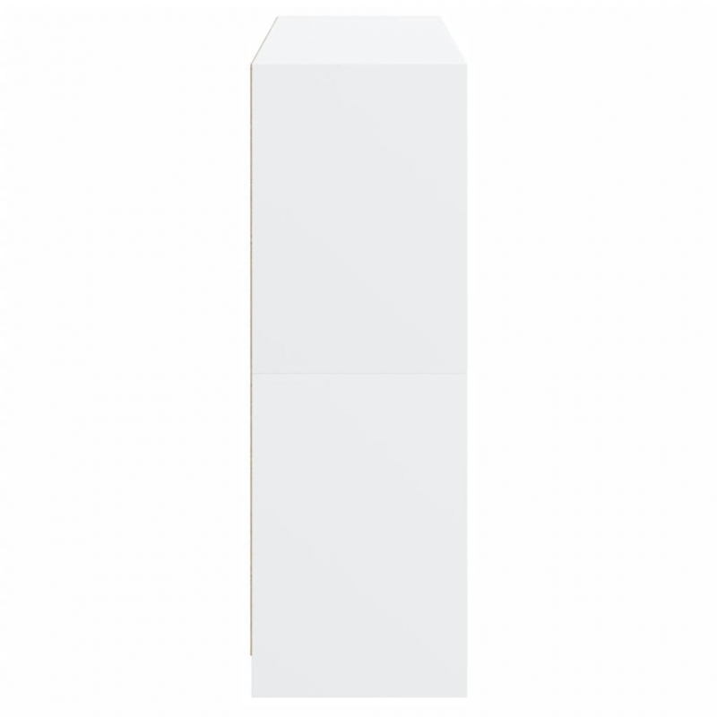 Bücherregal mit Türen Weiß 136x37x109 cm Holzwerkstoff