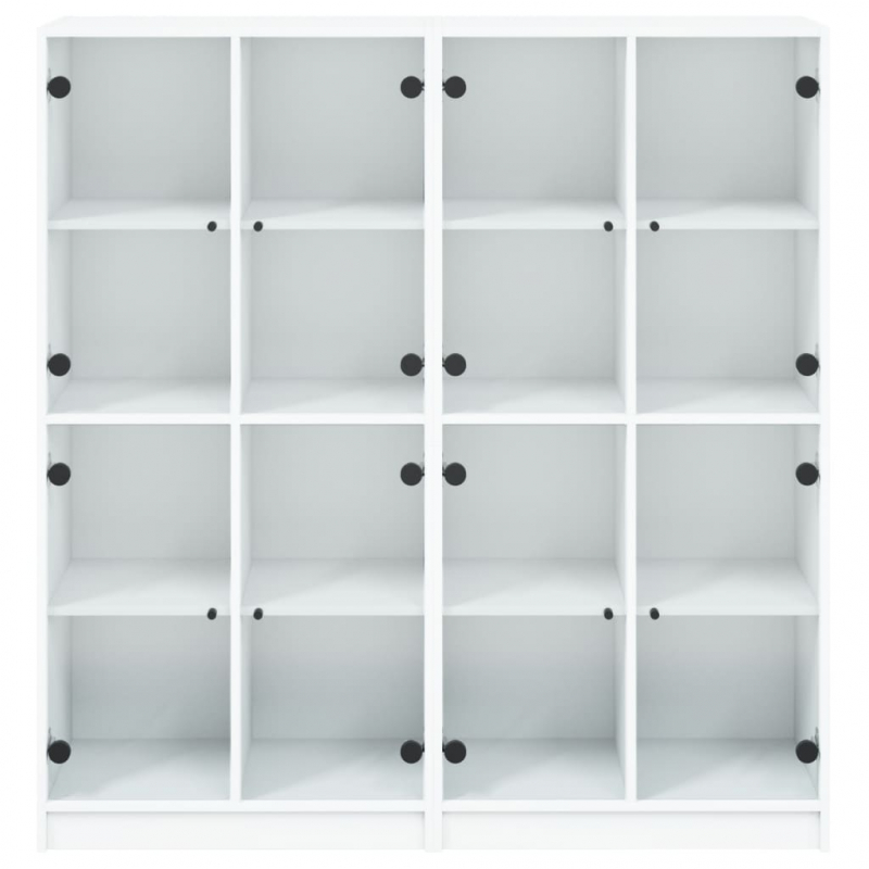 Bücherschrank mit Türen Weiß 136x37x142 cm Holzwerkstoff