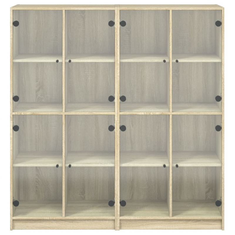 Bücherschrank mit Türen Sonoma-Eiche 136x37x142cm Holzwerkstoff