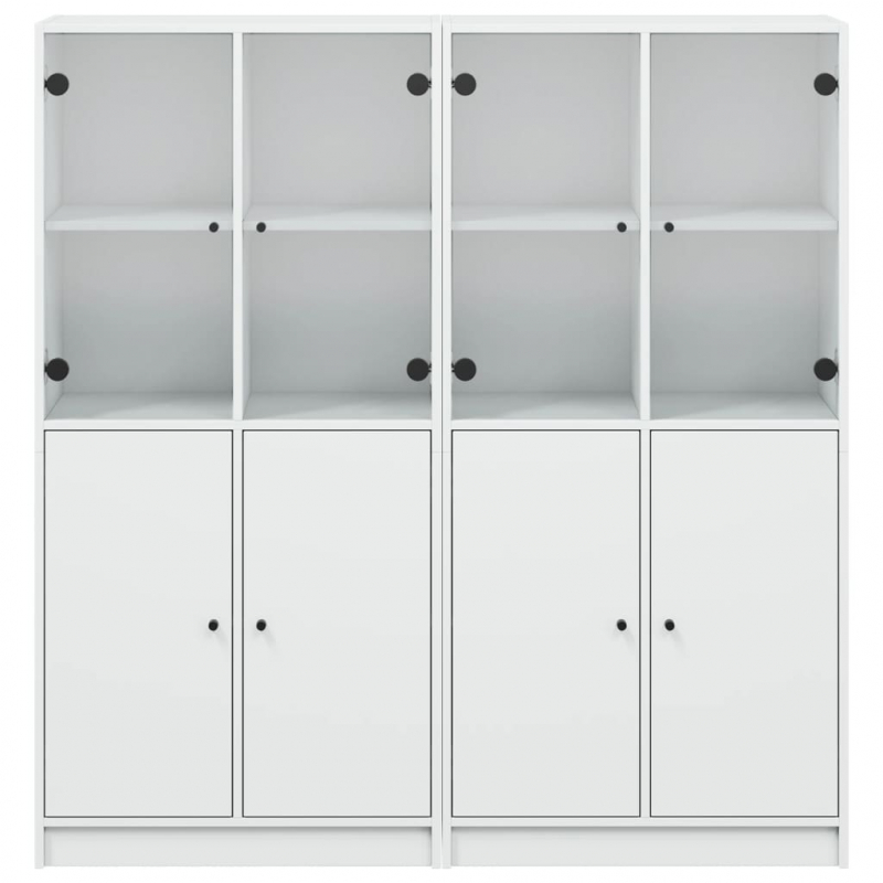 Bücherschrank mit Türen Weiß 136x37x142 cm Holzwerkstoff