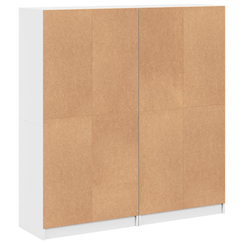 Bücherschrank mit Türen Weiß 136x37x142 cm Holzwerkstoff
