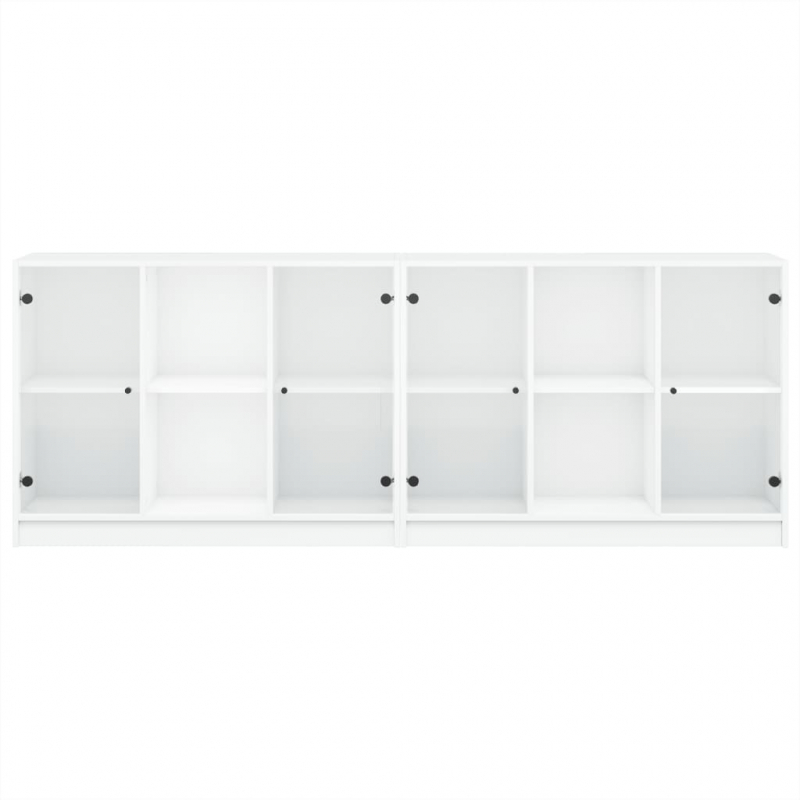 Bücherschrank mit Türen Weiß 204x37x75 cm Holzwerkstoff