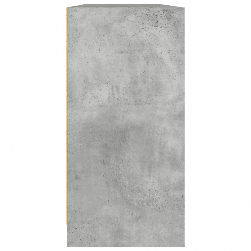 Bücherschrank mit Türen Betongrau 204x37x75 cm Holzwerkstoff