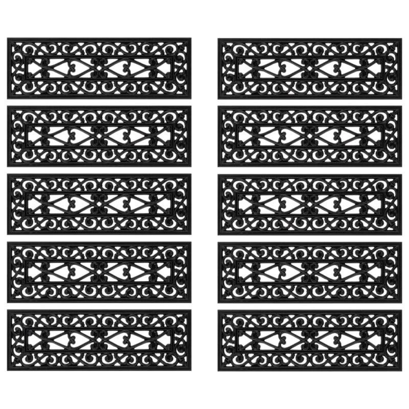 Stufenmatten 10 Stk. 25x75 cm Gummi