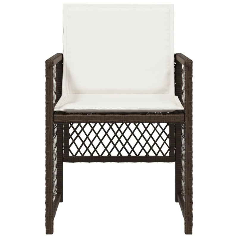 Gartenstühle mit Kissen 4 Stk. Braun Poly Rattan