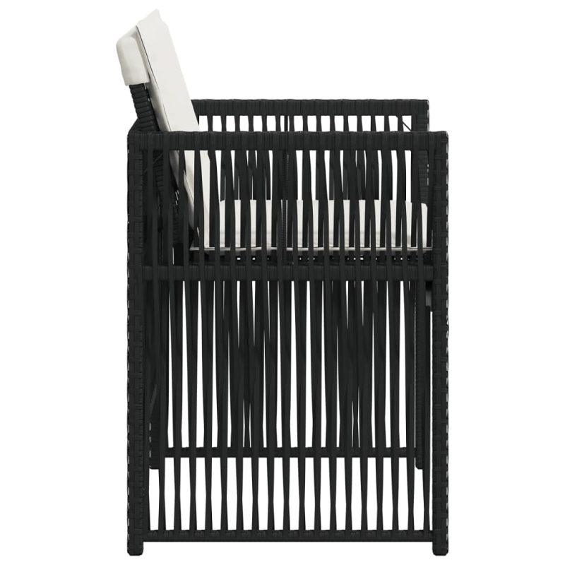 Gartenstühle mit Kissen 4 Stk. Schwarz Poly Rattan