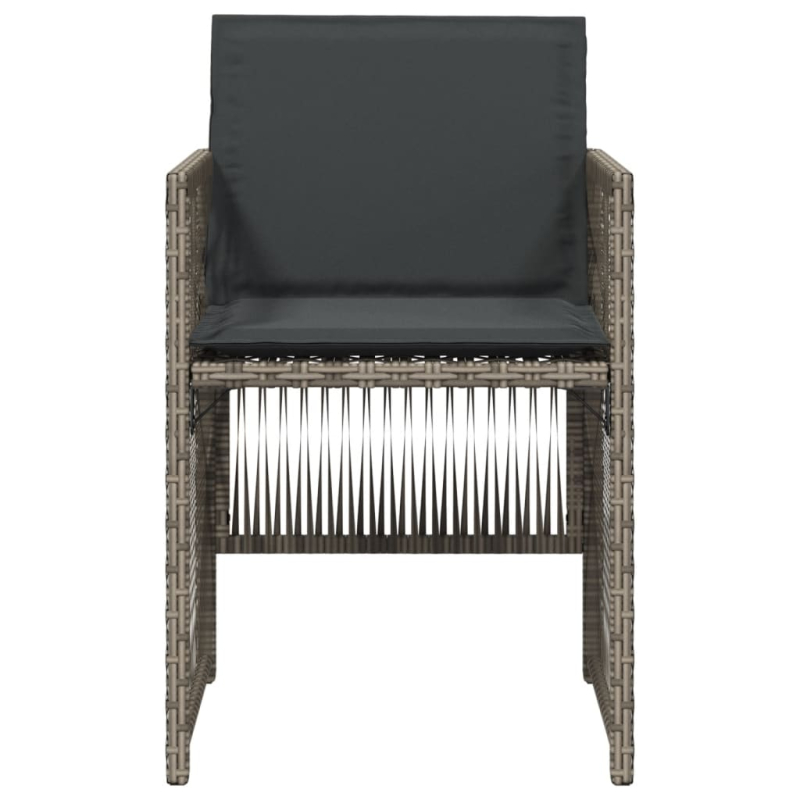 Gartenstühle mit Kissen 4 Stk. Grau Poly Rattan