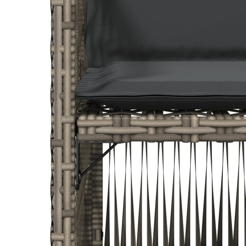 Gartenstühle mit Kissen 4 Stk. Grau Poly Rattan