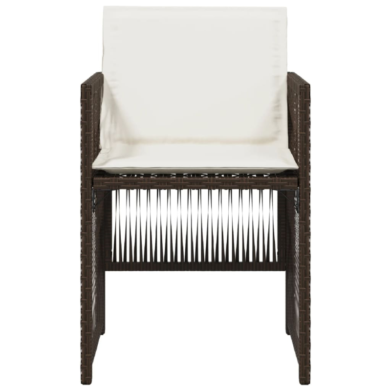 Gartenstühle mit Kissen 4 Stk. Braun Poly Rattan