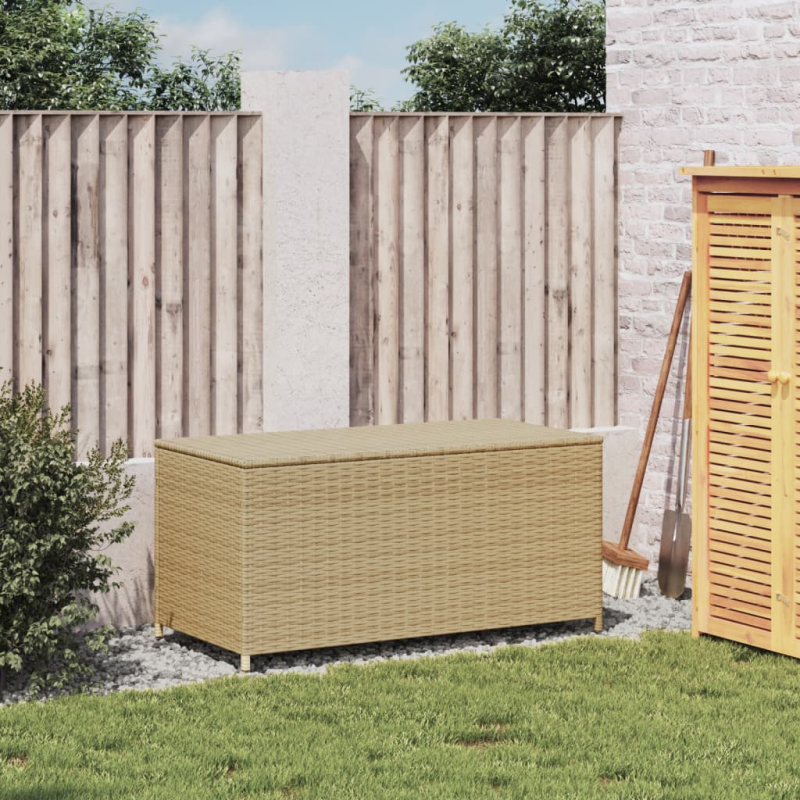 Gartentruhe Beige 190L Poly Rattan