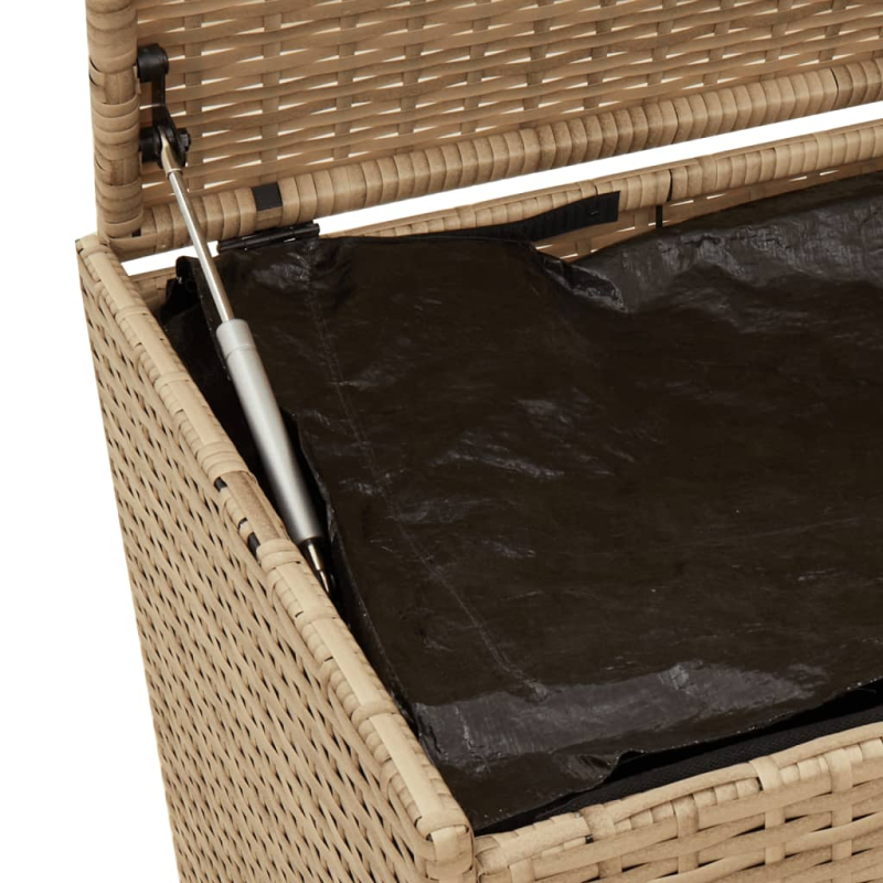 Gartentruhe Beige 190L Poly Rattan