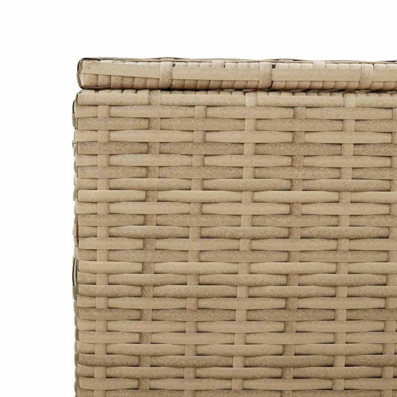 Gartentruhe mit Rollen Beige 190L Poly Rattan