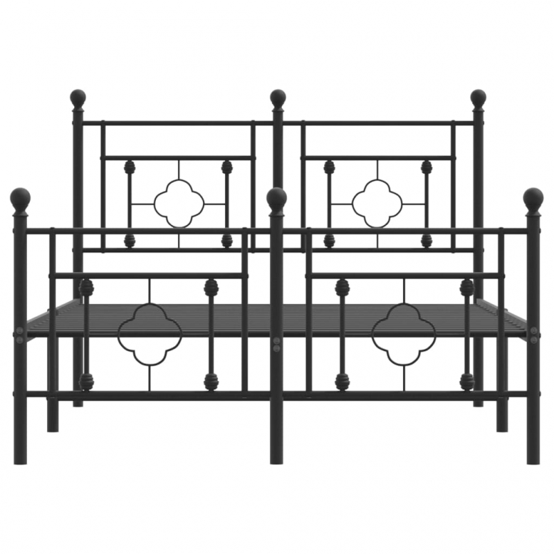 Bettgestell mit Kopf- und Fußteil Metall Schwarz 120x190 cm