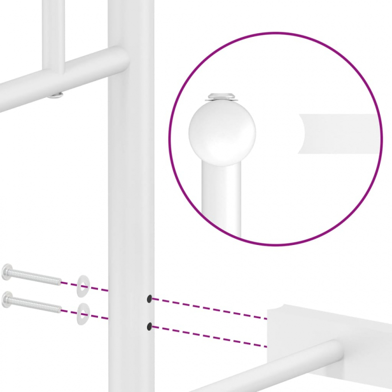 Bettgestell mit Kopf- und Fußteil Metall Weiß 80x200 cm