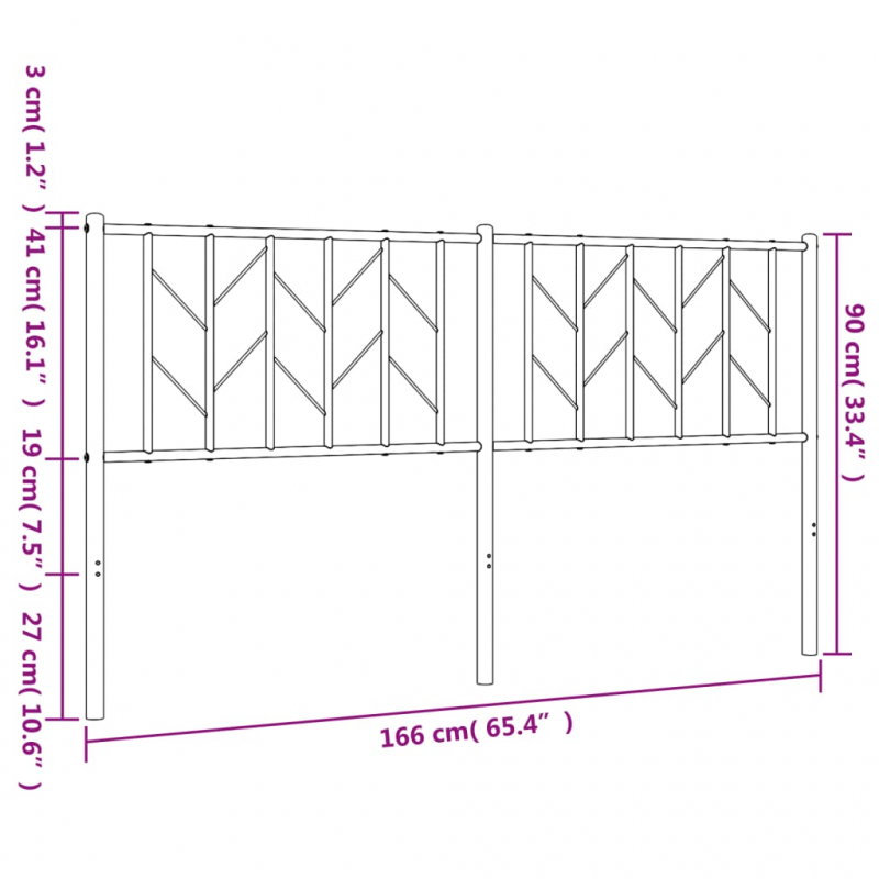 Kopfteil Metall Weiß 160 cm