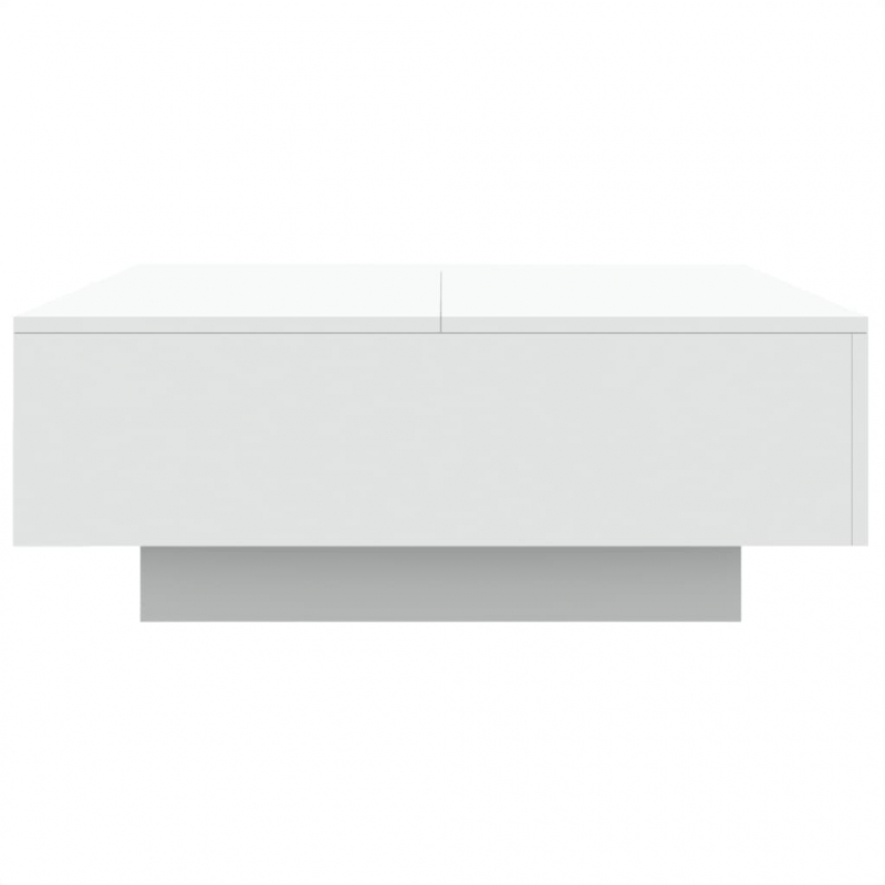 Couchtisch mit LED-Leuchten Weiß 80x80x31 cm