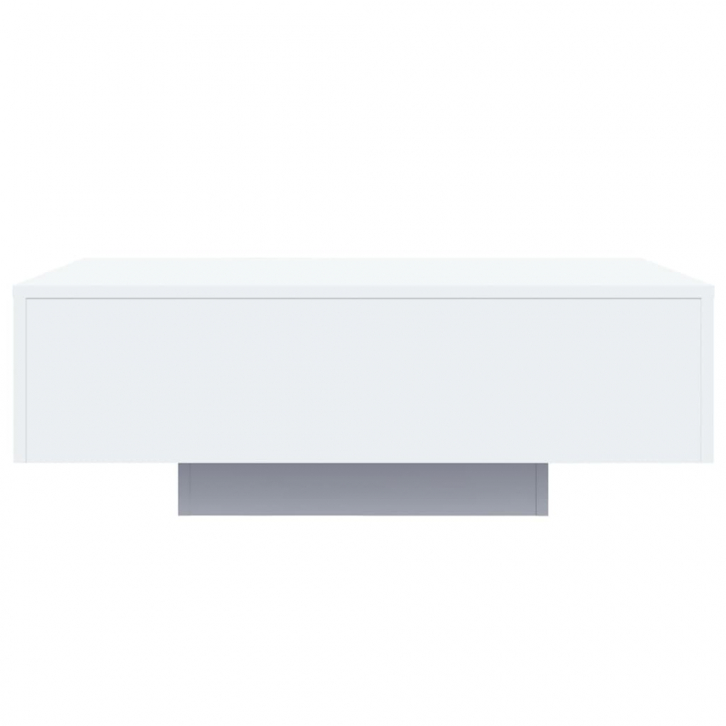 Couchtisch mit LED-Leuchten Weiß 85x55x31 cm