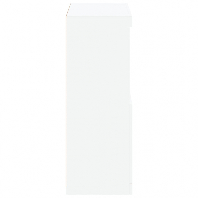 Beistellschrank mit LED-Leuchten Weiß Holzwerkstoff