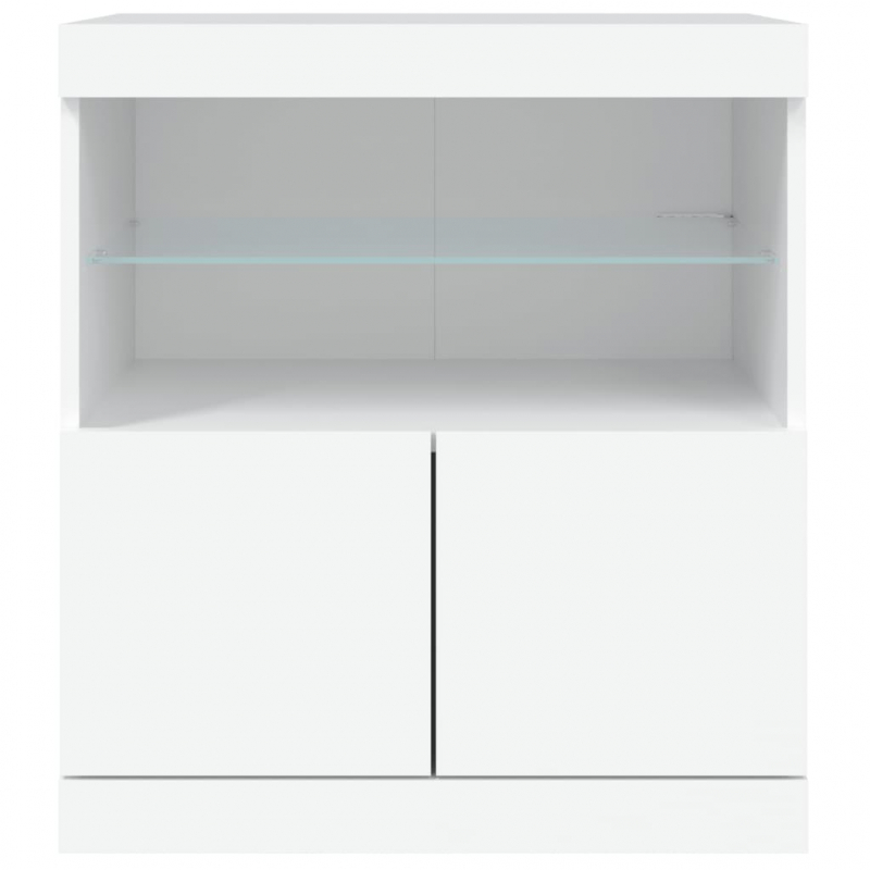 Sideboard mit LED-Leuchten Weiß 60x37x67 cm