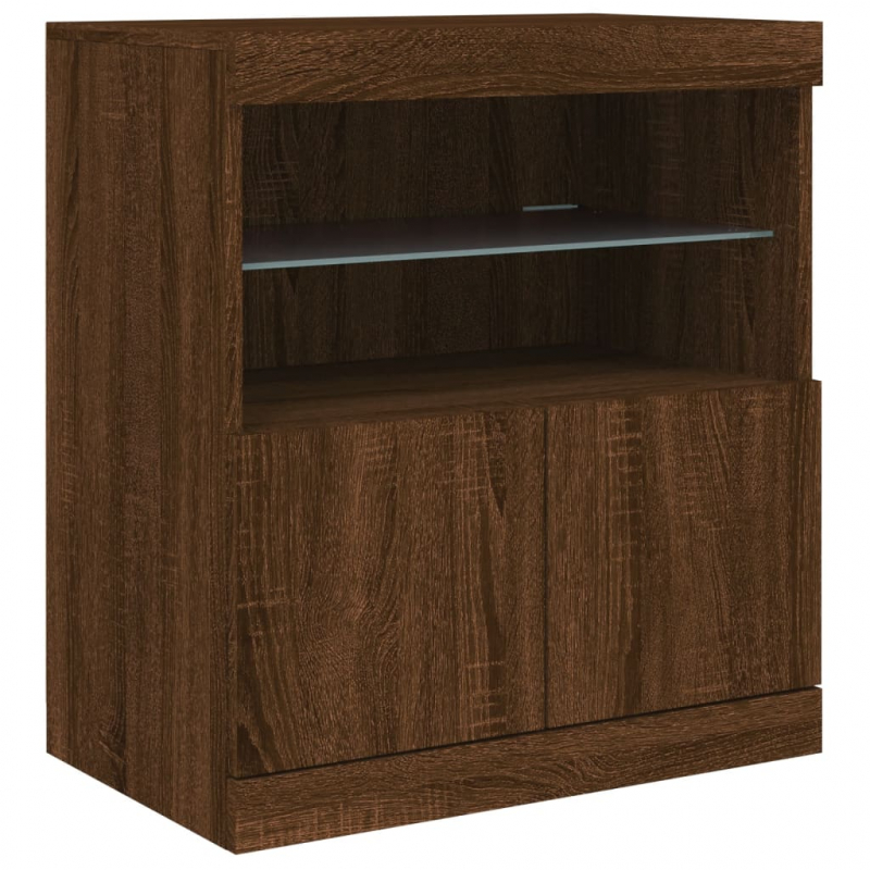 Sideboard mit LED-Leuchten Braun Eichen-Optik 60x37x67 cm