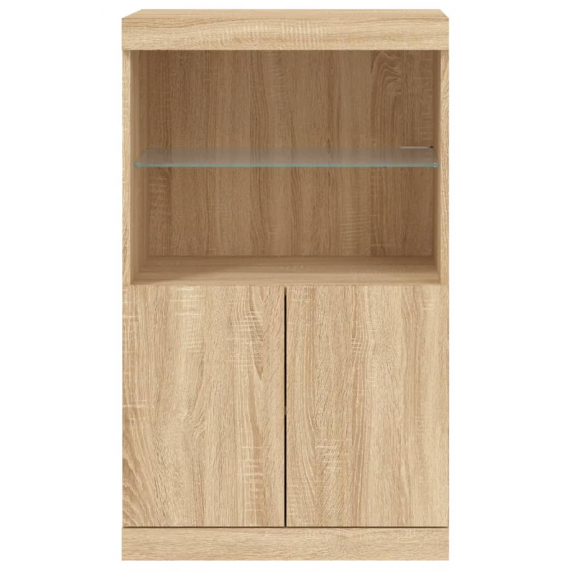 Sideboard mit LED-Leuchten Sonoma-Eiche 60,5x37x100 cm