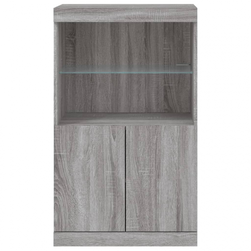 Sideboard mit LED-Leuchten Grau Sonoma 60,5x37x100 cm