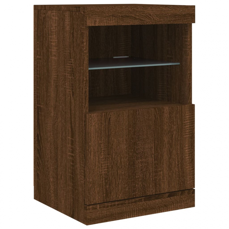 Sideboard mit LED-Leuchten Braun Eichen-Optik 41x37x67 cm
