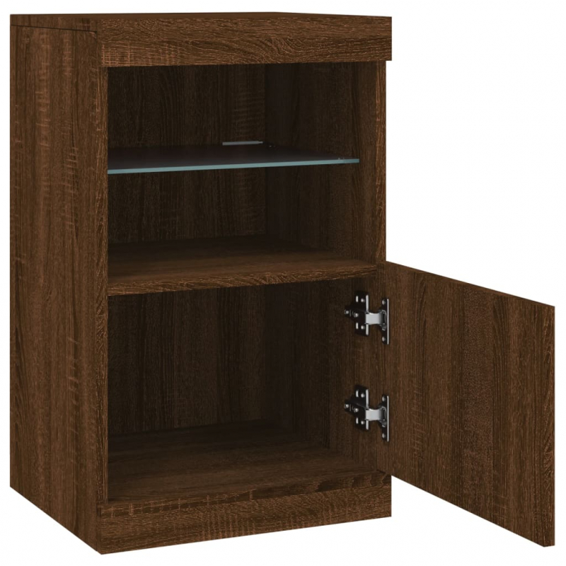 Sideboard mit LED-Leuchten Braun Eichen-Optik 41x37x67 cm