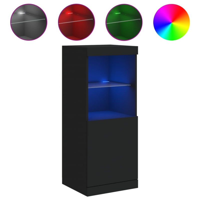 Sideboard mit LED-Leuchten Schwarz 41x37x100 cm