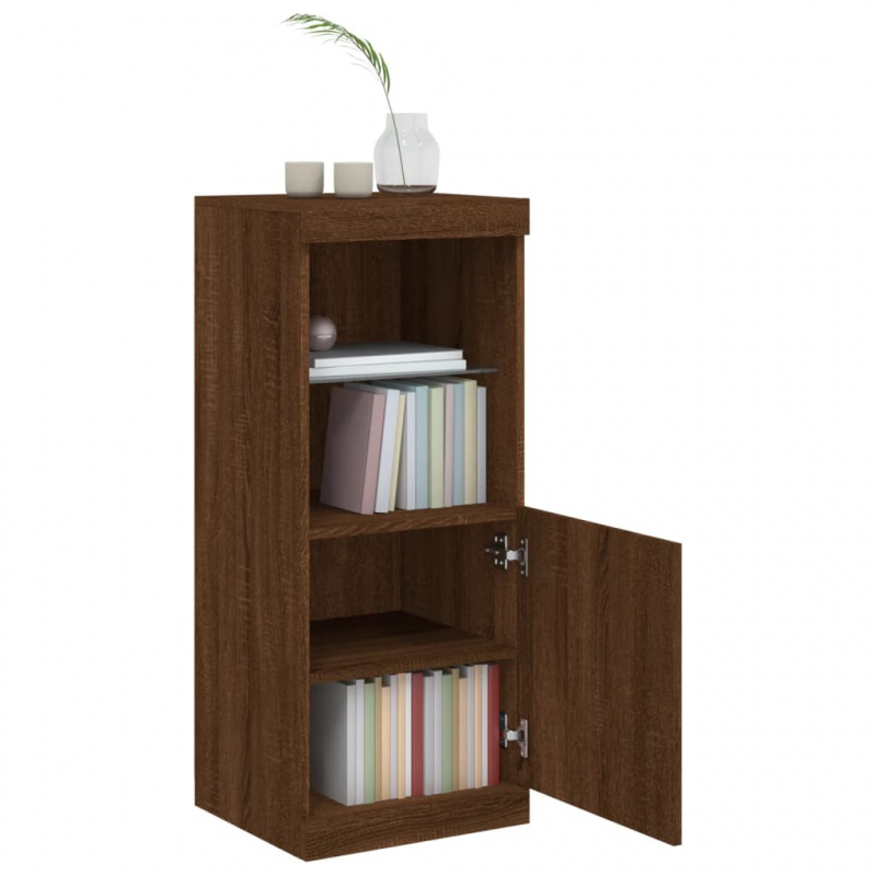 Sideboard mit LED-Leuchten Braun Eichen-Optik 41x37x100 cm