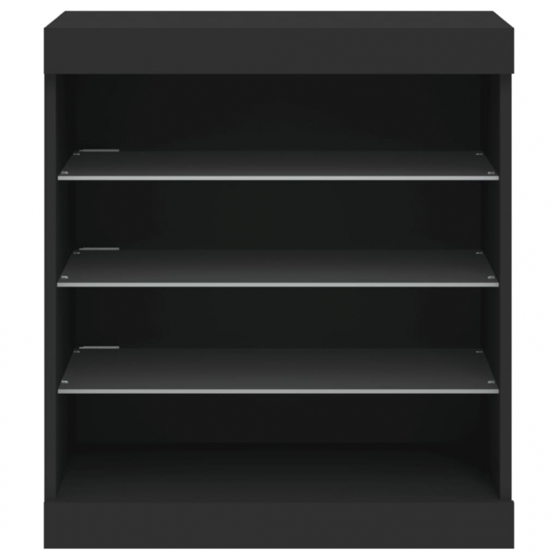Sideboard mit LED-Leuchten Schwarz 60,5x37x67 cm