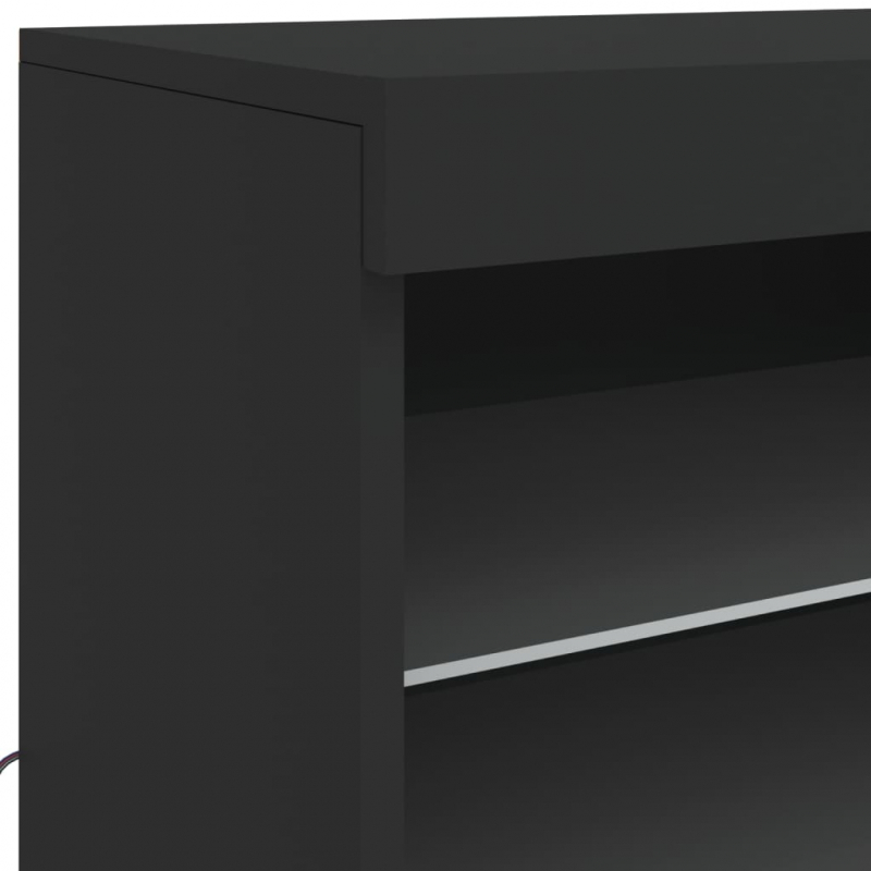 Sideboard mit LED-Leuchten Schwarz 60,5x37x67 cm