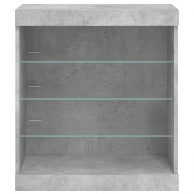 Sideboard mit LED-Leuchten Betongrau 60,5x37x67 cm