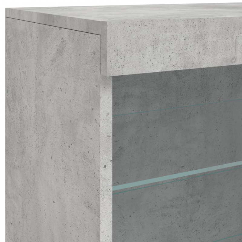 Sideboard mit LED-Leuchten Betongrau 60,5x37x67 cm