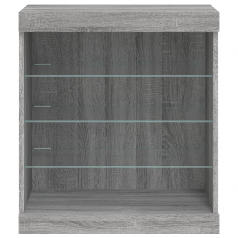 Sideboard mit LED-Leuchten Grau Sonoma 60,5x37x67 cm