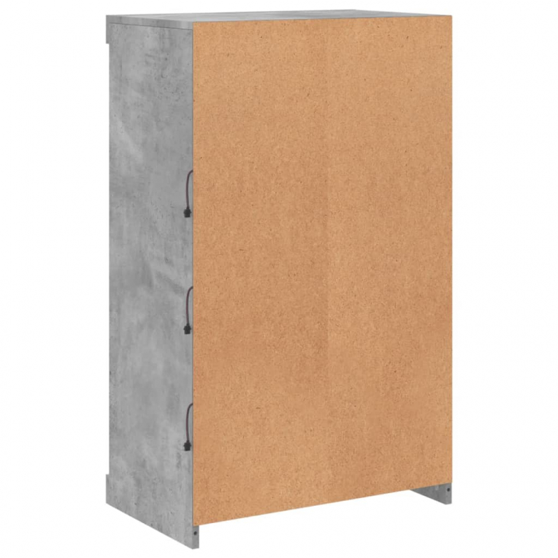 Sideboard mit LED-Leuchten Betongrau 60,5x37x100 cm