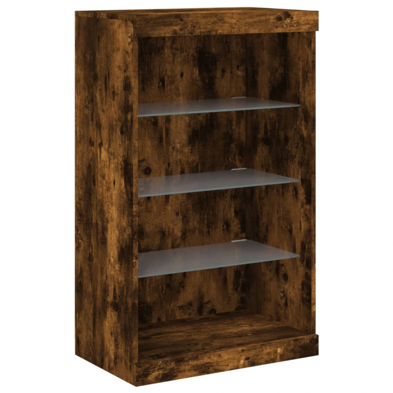 Sideboard mit LED-Leuchten Räuchereiche 60,5x37x100 cm