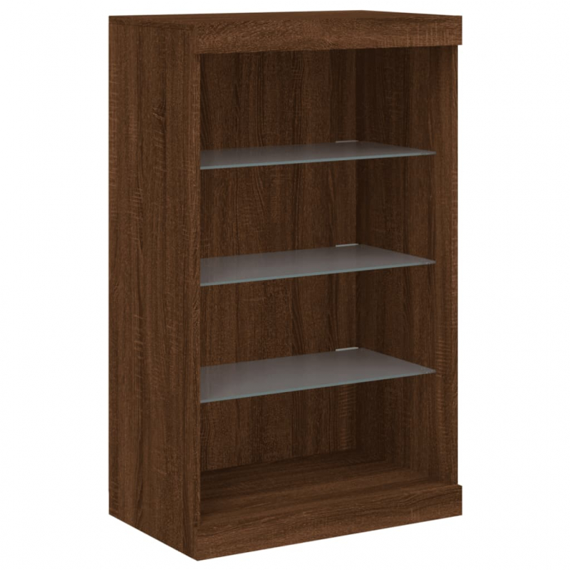 Sideboard mit LED-Leuchten Braun Eichen-Optik 60,5x37x100 cm