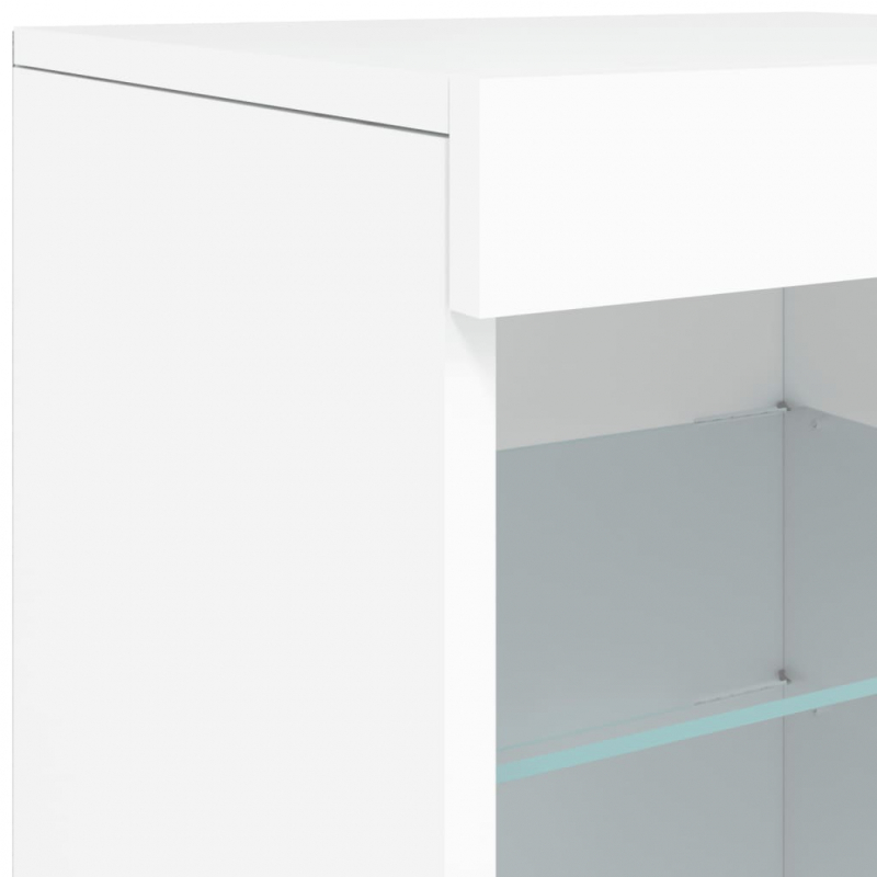 Sideboard mit LED-Leuchten Weiß 41x37x67 cm