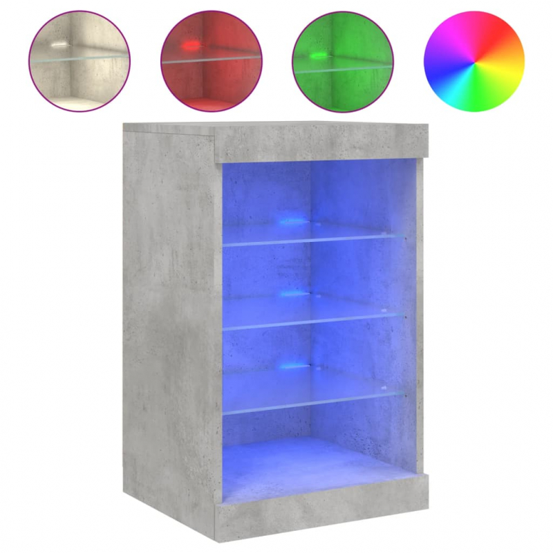 Sideboard mit LED-Leuchten Betongrau 41x37x67 cm