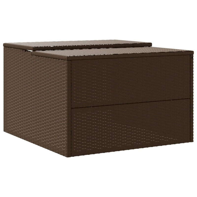 Mähroboter-Garage Braun 86x90x52/57 cm Poly Rattan