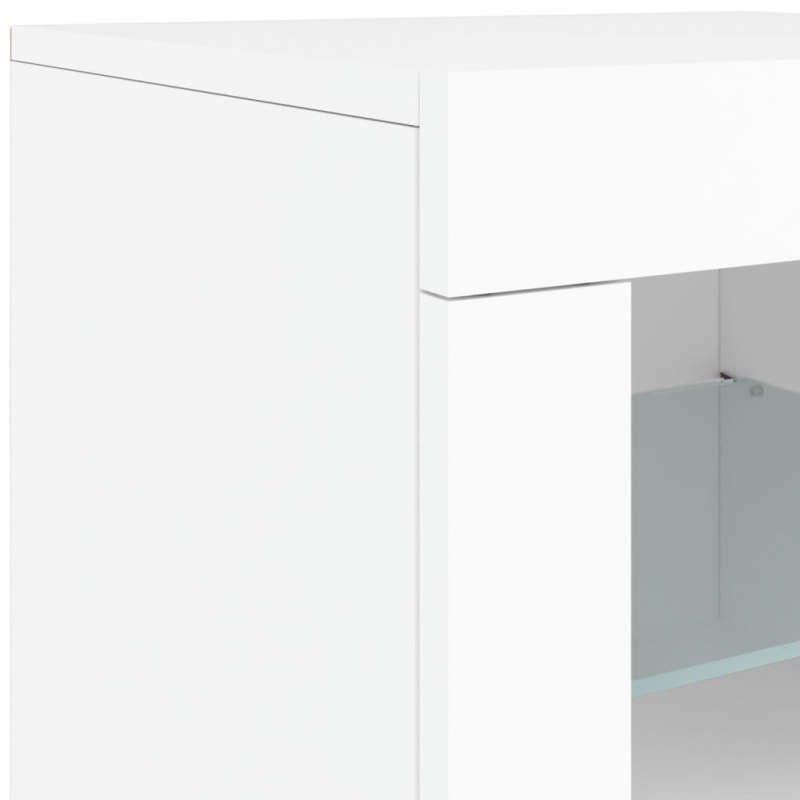 Sideboard mit LED-Leuchten Weiß 181,5x37x67 cm