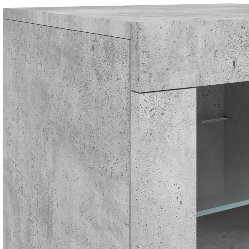 Sideboard mit LED-Leuchten Betongrau 202x37x67 cm