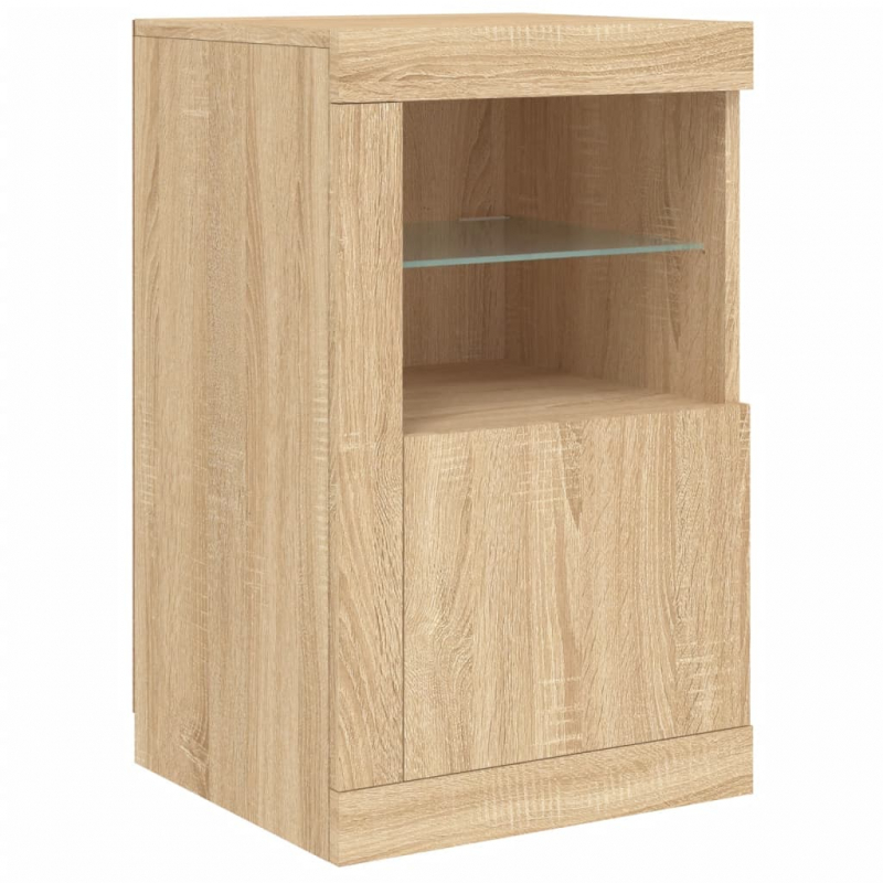 Sideboard mit LED-Leuchten Sonoma-Eiche 164x37x67 cm