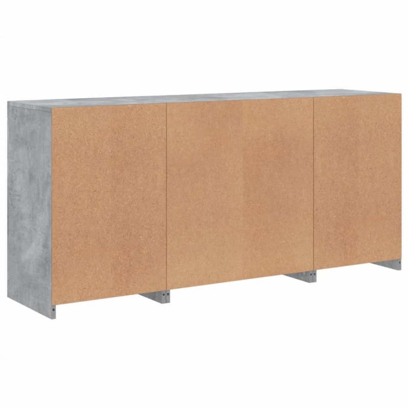 Sideboard mit LED-Leuchten Betongrau 142,5x37x67 cm