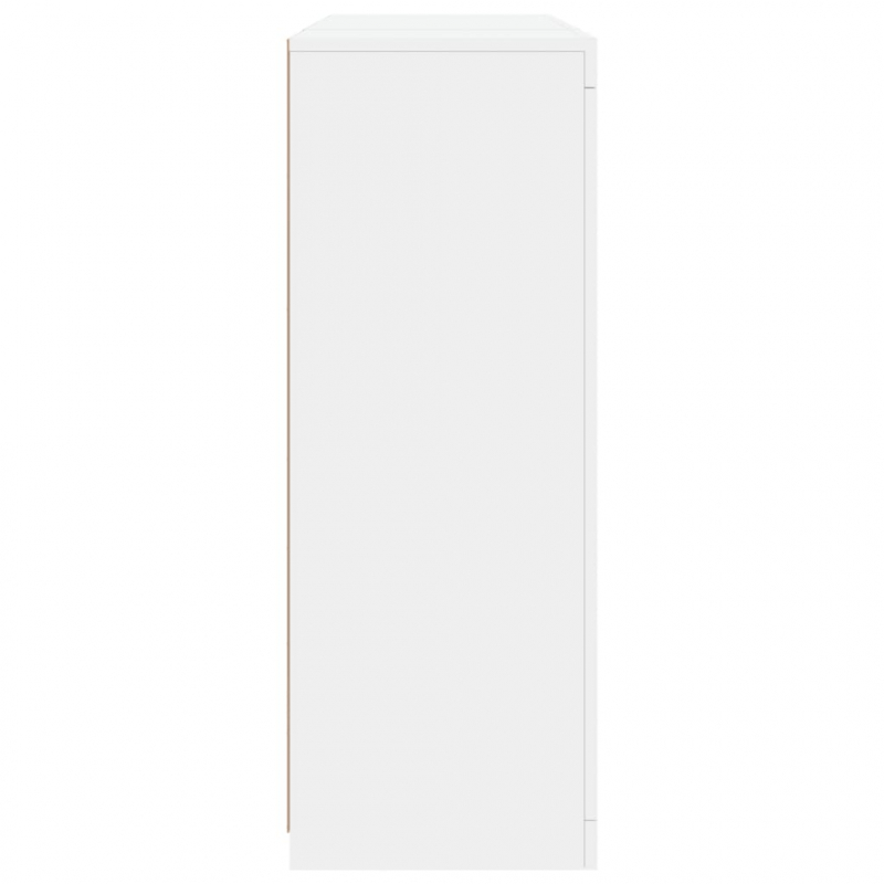 Sideboards mit LED-Leuchten 3 Stk. Weiß Holzwerkstoff