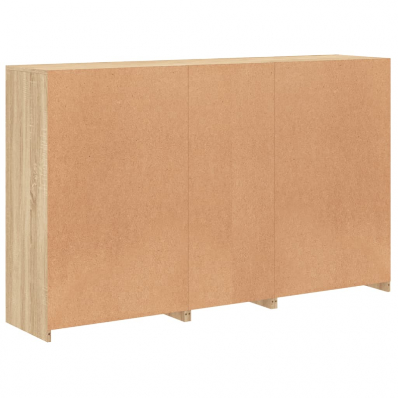 Sideboard mit LED-Leuchten Sonoma-Eiche 162x37x100 cm