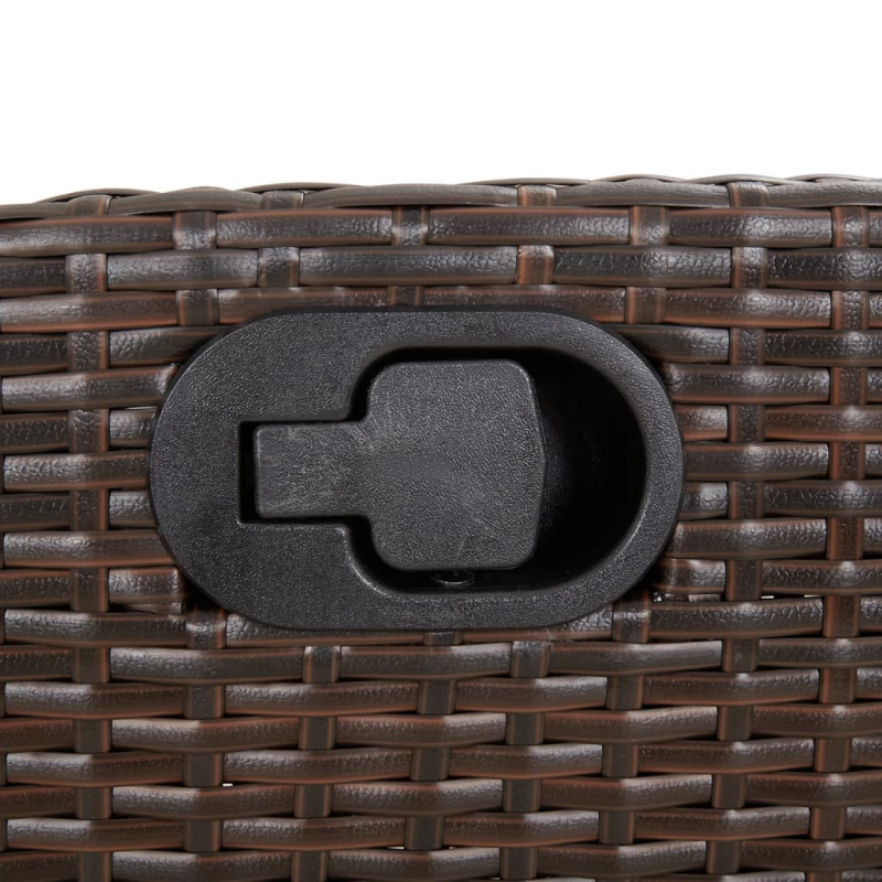 Gartensessel mit Fußteil 2 Stk. Verstellbar Braun Poly Rattan