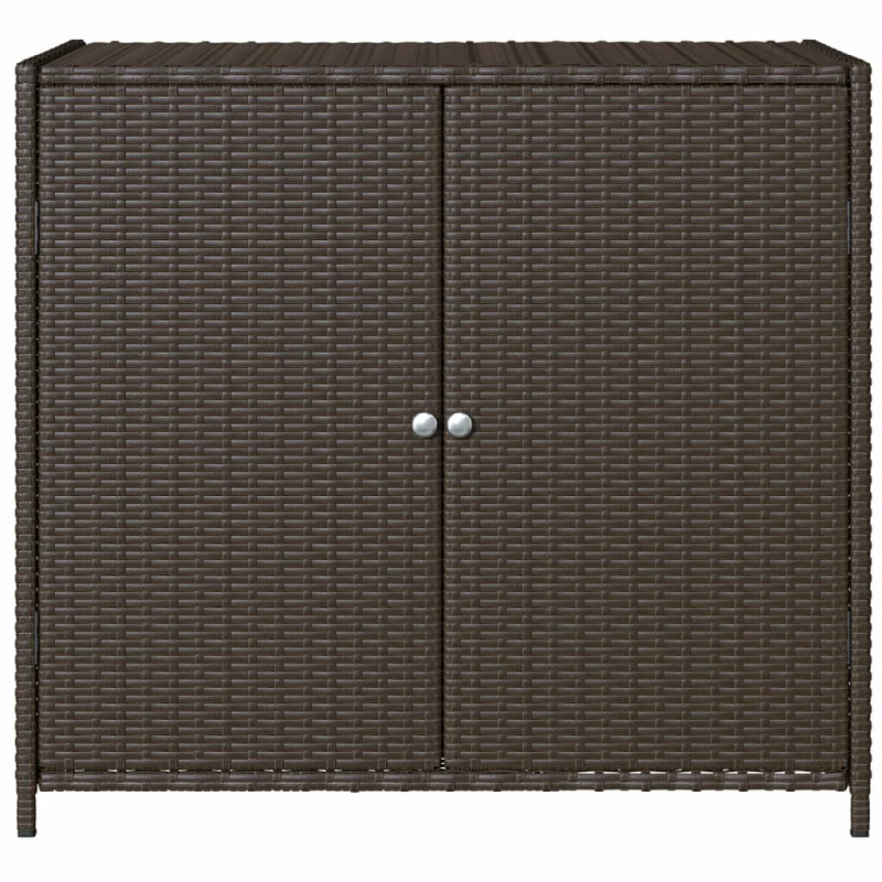 Gartenschrank Braun 83x45x76 cm Poly Rattan