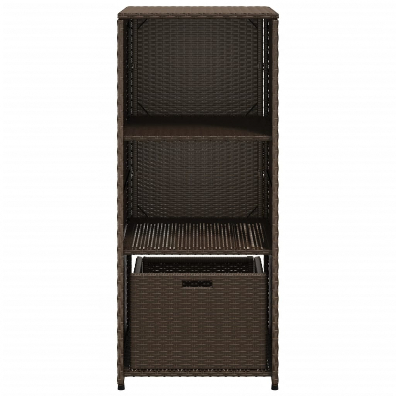 Gartenschrank Braun 50x55x115 cm Poly Rattan